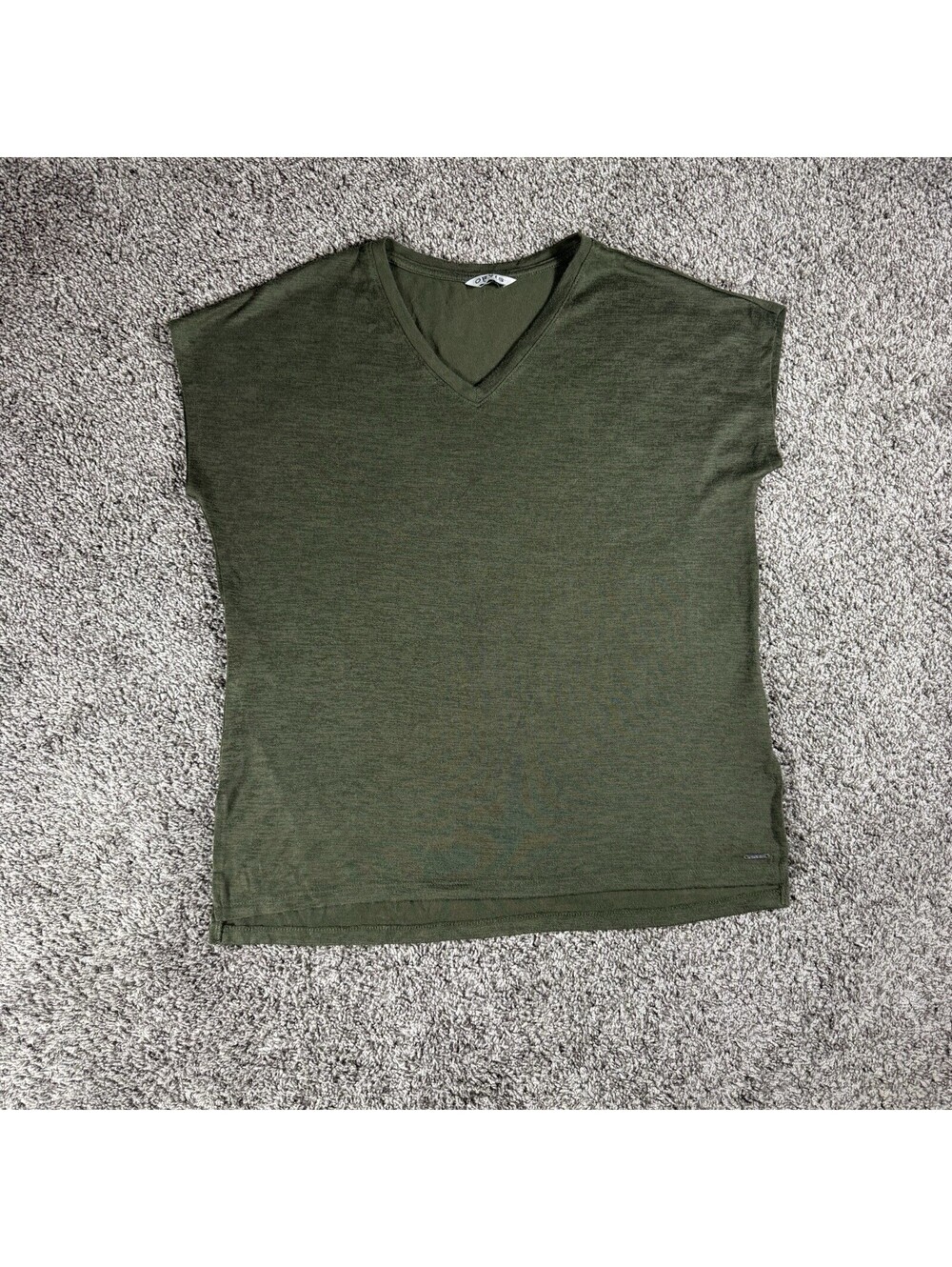Orvis Women’s Vneck Tunic Shirt Dolman Sleeves Size L Green